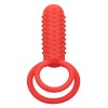 Silicone Rechargeable Vertical Dual Enhancer - Red Silicone Rechargeable Vertical Dual Enhancer - Red