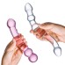 2 Pc Double Pleasure Glass Dildo Set - Pink/clear 2 Pc Double Pleasure Glass Dildo Set - Pink/clear