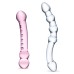 2 Pc Double Pleasure Glass Dildo Set - Pink/clear 2 Pc Double Pleasure Glass Dildo Set - Pink/clear