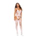 Suspender Bodystocking - One Size - White Suspender Bodystocking - One Size - White