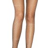 Casey Rhinestone Fishnet Suspender Pantyhose - One Size - Black