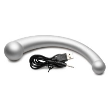 10x Vibra-Crescent Silicone Dual Ended Dildo - Silver 10x Vibra-Crescent Silicone Dual Ended Dildo - Silver