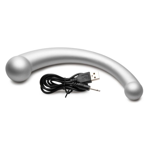 10x Vibra-Crescent Silicone Dual Ended Dildo - Silver 10x Vibra-Crescent Silicone Dual Ended Dildo - Silver