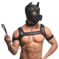 Full Pup Arsenal Set Neoprene Puppy Hood, Chest Harness, Collar With Leash and Arm Band - Black Full Pup Arsenal Set Neoprene Puppy Hood, Chest Harness, Collar With Leash and Arm Band - Black