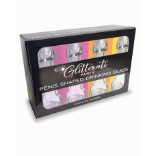 Glitterati Penis Drinking Glass Set of 4 - 6 Oz