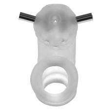 Airlock Electro Air-Lite Vented Chastity With Two 4mm Contacts - Clear Ice