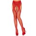Casey Rhinestone Fishnet Suspender Pantyhose - One Size - Red Casey Rhinestone Fishnet Suspender Pantyhose - One Size - Red