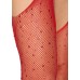 Casey Rhinestone Fishnet Suspender Pantyhose - One Size - Red Casey Rhinestone Fishnet Suspender Pantyhose - One Size - Red