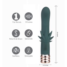 Kusha 420 Series Crystal Gems G-Spot Vibrator - Green
