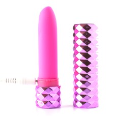 Roxie Crystal Gem Lipstick Bullet Vibrator - Pink Roxie Crystal Gem Lipstick Bullet Vibrator - Pink