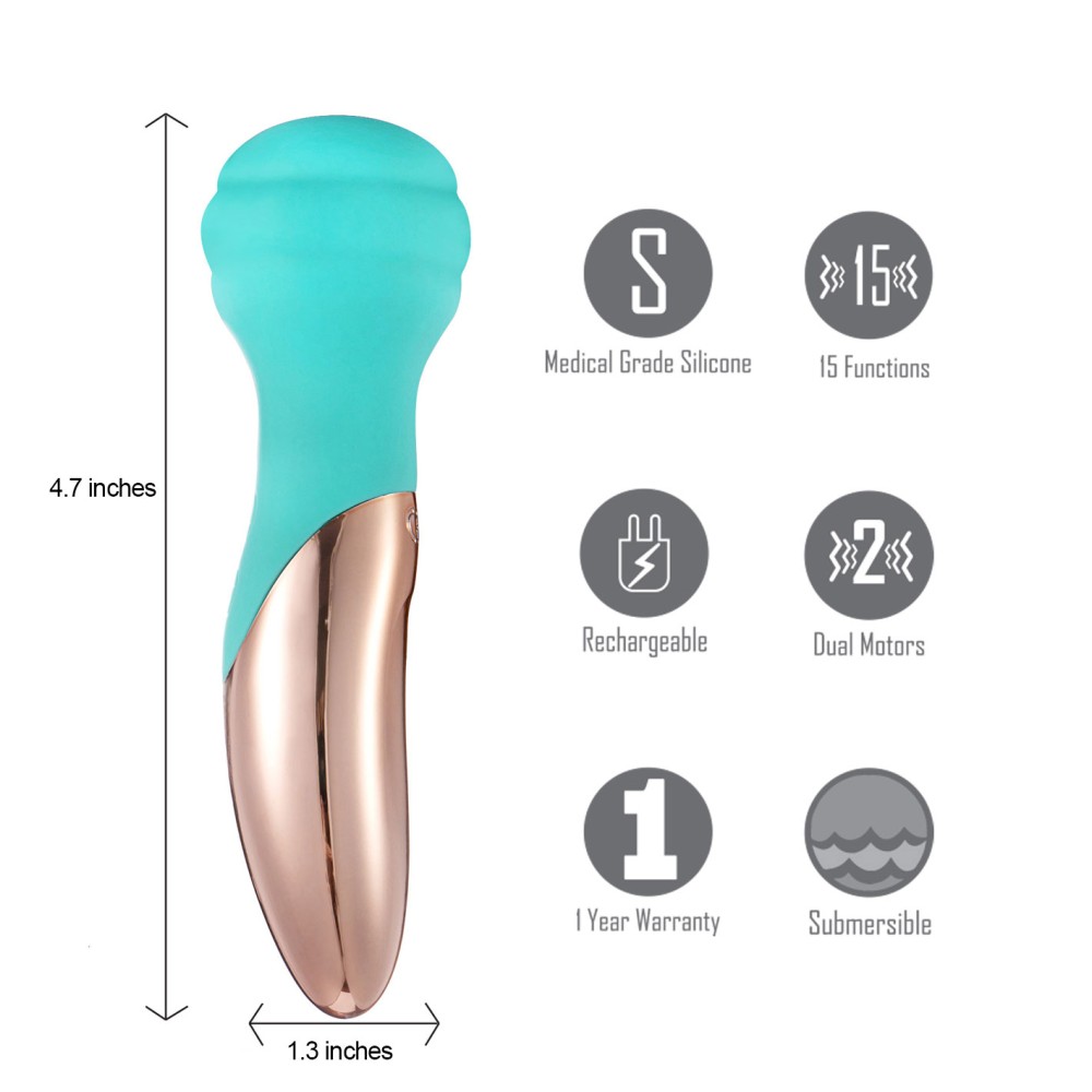 Kali 15-Function Rechargeable Wireless Dual Motor Mini Wand