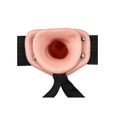Vibrating Hollow Strapon Without Balls 6 Inch - Balls 6 Inch - Flesh Vibrating Hollow Strapon Without Balls 6 Inch - Balls 6 Inch - Flesh