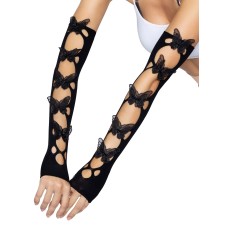 Butterfly Cut Out Arm Warmers - One Size - Black Butterfly Cut Out Arm Warmers - One Size - Black