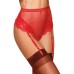 High-Waisted Garter Thong - Medium - Ruby High-Waisted Garter Thong - Medium - Ruby
