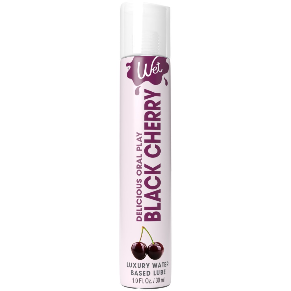 Wet Delicious Oral Play - Black Cherry - Waterbase Flavored Lubricant 1 Oz
