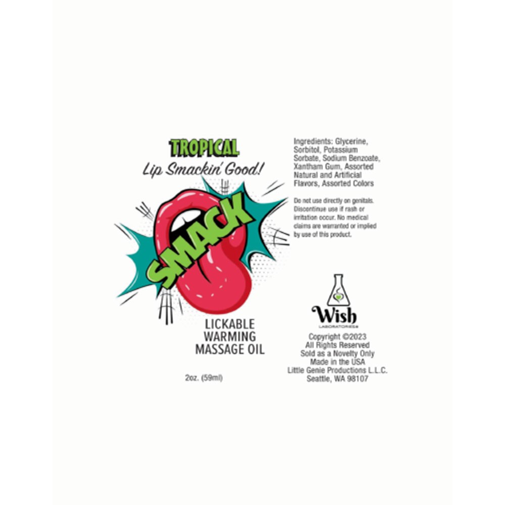 Smack Warming and Lickable Massage Oil - Tropical 2 Oz
