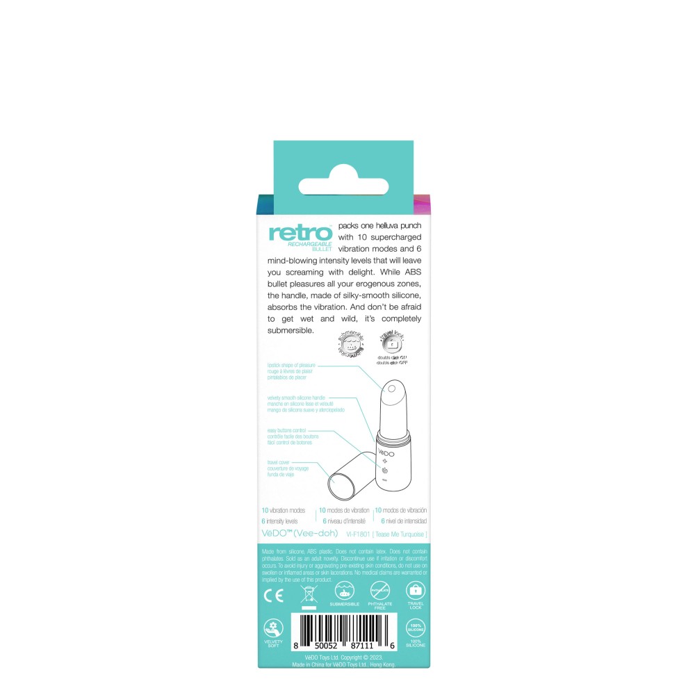 Retro Rechargeable Bullet - Turquoise