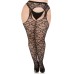 Heart Net Suspender Pantyhose - 1x/2x - Black Heart Net Suspender Pantyhose - 1x/2x - Black