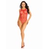 Industrial Net Snap Crotch Tank Bodysuit - One Size - Red