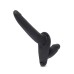 Silicone Strap on Harness Dildo With Internal Penetration - Black