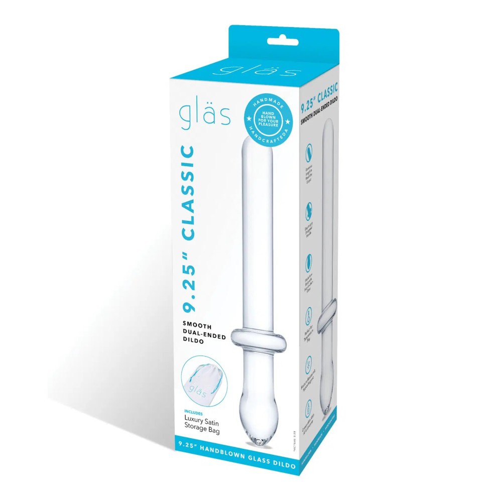 9.25 Inch Classic Smooth Dual-Ended Dildo - Clear