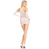 2 Pc Lace Racer Back Mini Dress and Gloves - One Size - White