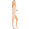 2 Pc Lace Racer Back Mini Dress and Gloves - One Size - White