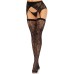 2 Pc Rachel Lace Thigh High and Crossover Garter Belt - One Size - Black
