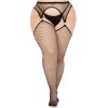 Kya Net Garter Belt Stocking - 1x/2x - Black