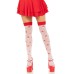 Polka Dot Mushroom Thigh High - One Size - White/red Polka Dot Mushroom Thigh High - One Size - White/red