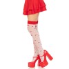 Polka Dot Mushroom Thigh High - One Size - White/red
