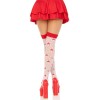 Polka Dot Mushroom Thigh High - One Size - White/red
