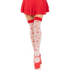 Polka Dot Mushroom Thigh High - One Size - White/red Polka Dot Mushroom Thigh High - One Size - White/red