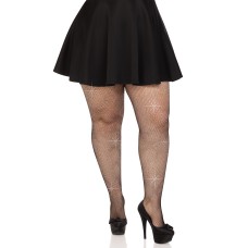 Colby Rhinestone Fishnet Tights - 1x/2x - Black Colby Rhinestone Fishnet Tights - 1x/2x - Black