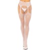 Faye Garter Belt Backseam Tights - One Size - White