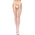 Faye Garter Belt Backseam Tights - One Size - White Faye Garter Belt Backseam Tights - One Size - White