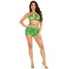 2 Pc Mary Jane Wrap Around Bra Top and Boy Shorts - One Size - Green