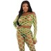 2 Pc Net Crop Top and Footless Tights - One Size - Neon Green 2 Pc Net Crop Top and Footless Tights - One Size - Neon Green
