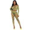 2 Pc Net Crop Top and Footless Tights - One Size - Neon Green