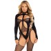 2 Pc Fishnet Suspender Lingerie Jumpsuit and Layered Opaque Teddy O/s - Black 2 Pc Fishnet Suspender Lingerie Jumpsuit and Layered Opaque Teddy O/s - Black