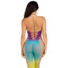 Ombre Footless Bodystocking - One Size - Ocean