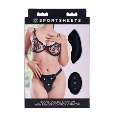 Hidden Pocket Strap on With Remote Control Vibrator - Black Hidden Pocket Strap on With Remote Control Vibrator - Black