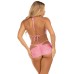 3 Pc Rhinestone Mesh Set - Medium/large - Baby Pink