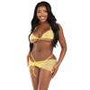3 Pc Rhinestone Mesh Set - Medium/large - Baby Yellow