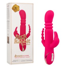 Jack Rabbit Signature Heated Silicone Triple Fantasy Rabbit - Pink Jack Rabbit Signature Heated Silicone Triple Fantasy Rabbit - Pink