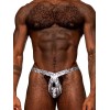 Snaked - Criss Cross Thong - Large/x-Large - Silver/black