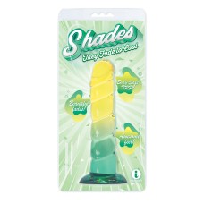 Shades, 7.5" Swirl Jelly Tpr Gradient Dong - Yellow and Mint