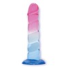 Shades, 7.5" Swirl Jelly Tpr Gradient Dong - Pink and Blue