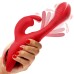 Rabbit Flick Flicking Silicone Rabbit Vibrator - Red