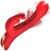 Rabbit Flick Flicking Silicone Rabbit Vibrator - Red